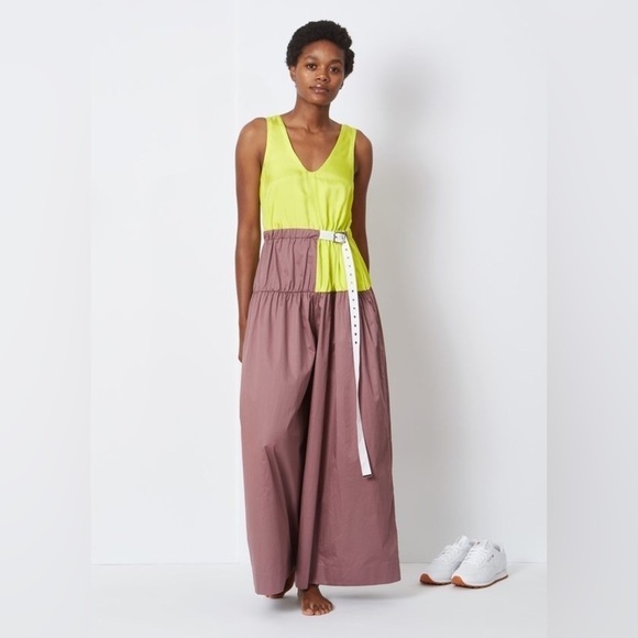 TIBI Cotton Poplin Colorblock Jumpsuit - Picture 2 of 14